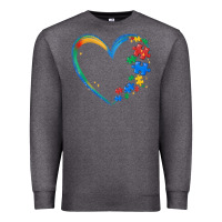 Charcoal Heather autism heart Premium Sweatshirt - MaliasSmallBusiness