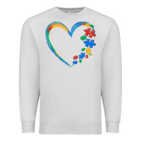 Dove Grey autism heart Premium Sweatshirt - MaliasSmallBusiness