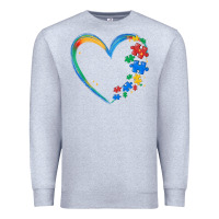 Heather Grey autism heart Premium Sweatshirt - MaliasSmallBusiness
