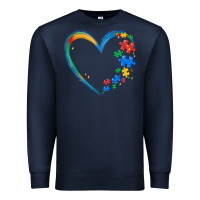 Navy autism heart Premium Sweatshirt - MaliasSmallBusiness