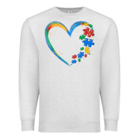 Oatmeal Heather autism heart Premium Sweatshirt - MaliasSmallBusiness