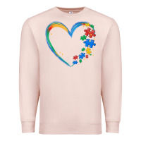 Pale Pink autism heart Premium Sweatshirt - MaliasSmallBusiness
