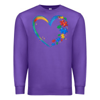 Purple autism heart Premium Sweatshirt - MaliasSmallBusiness
