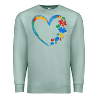 Seafoam autism heart Premium Sweatshirt - MaliasSmallBusiness