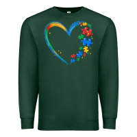 Sports Green autism heart Premium Sweatshirt - MaliasSmallBusiness
