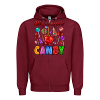 Burgundy all you need is candy Zipper Hoodie - AdoDesignShop