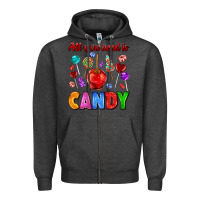 Charcoal Heather all you need is candy Zipper Hoodie - AdoDesignShop