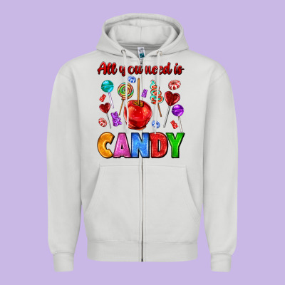 All You Need Is Candy Zipper Hoodie Designed By Adodesignshop