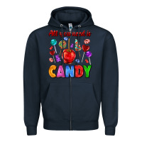 Navy all you need is candy Zipper Hoodie - AdoDesignShop