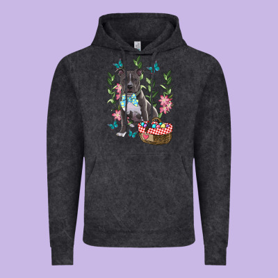 Vintage Hoodie easter pitbull