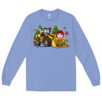 Colony Blue christmas bulldozer snowman Long Sleeve Tee - JahusDesignShop