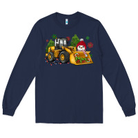 Navy christmas bulldozer snowman Long Sleeve Tee - JahusDesignShop