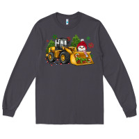 Smoke christmas bulldozer snowman Long Sleeve Tee - JahusDesignShop