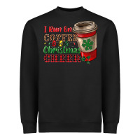 Black i run on coffee and christmas cheer Heavyweight Sweatshirt - RanaPortraitStore