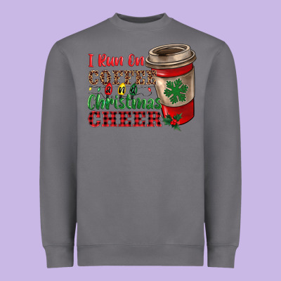I Run On Coffee And Christmas Cheer Heavyweight Sweatshirt Designed By Ranaportraitstore