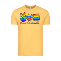 Vintage Mustard peace love equality Vintage Tee - Zillion Design Studio