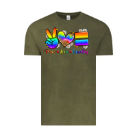 Vintage Olive peace love equality Vintage Tee - Zillion Design Studio