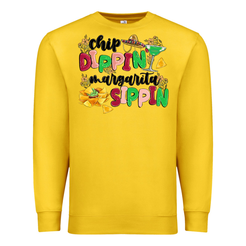 Chip Dippin' Margarita Sippin Premium Sweatshirt by MaliasSmallBusiness | Teevron