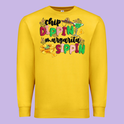 Chip Dippin' Margarita Sippin Premium Sweatshirt Designed By Maliassmallbusiness