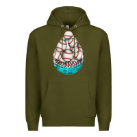 Army Green baseball and western roses teardrop  8 Premium Hoodie - BundleAndBundleShop