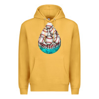 Mustard baseball and western roses teardrop  8 Premium Hoodie - BundleAndBundleShop