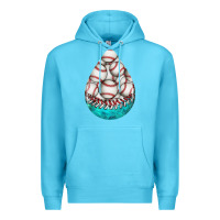 Ocean Blue baseball and western roses teardrop  8 Premium Hoodie - BundleAndBundleShop