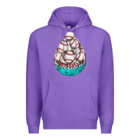 Purple baseball and western roses teardrop  8 Premium Hoodie - BundleAndBundleShop