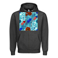 Charcoal Heather patriotic fireworks and sunflower Zipper Hoodie - BundleAndBundleShop