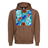 Chestnut patriotic fireworks and sunflower Zipper Hoodie - BundleAndBundleShop
