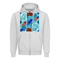 Dove Grey patriotic fireworks and sunflower Zipper Hoodie - BundleAndBundleShop