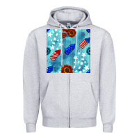Heather Grey patriotic fireworks and sunflower Zipper Hoodie - BundleAndBundleShop