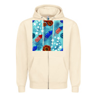 Sandshell patriotic fireworks and sunflower Zipper Hoodie - BundleAndBundleShop