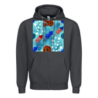 Smoke patriotic fireworks and sunflower Zipper Hoodie - BundleAndBundleShop