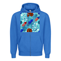 True Royal patriotic fireworks and sunflower Zipper Hoodie - BundleAndBundleShop