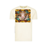 Vintage Arctic merino ram with sunflowers and gemstone mousepad Vintage Tee - BarkalooDesign