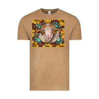 Vintage Camel merino ram with sunflowers and gemstone mousepad Vintage Tee - BarkalooDesign