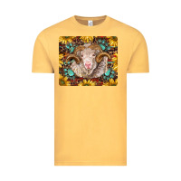 Vintage Mustard merino ram with sunflowers and gemstone mousepad Vintage Tee - BarkalooDesign