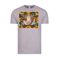 Vintage Zinc merino ram with sunflowers and gemstone mousepad Vintage Tee - BarkalooDesign