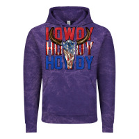 Cloud Purple howdy howdy howdy 4th of july bull skull billie wi Vintage Hoodie - texasbilliewilder