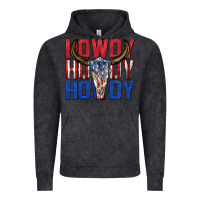 Vintage Black howdy howdy howdy 4th of july bull skull billie wi Vintage Hoodie - texasbilliewilder