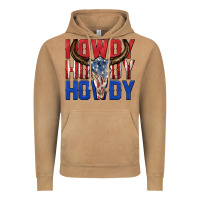Vintage Camel howdy howdy howdy 4th of july bull skull billie wi Vintage Hoodie - texasbilliewilder