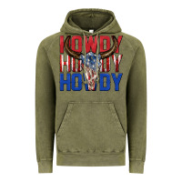 Vintage Olive howdy howdy howdy 4th of july bull skull billie wi Vintage Hoodie - texasbilliewilder