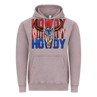 Howdy Howdy Howdy 4th Of July Bull Skull Billie Wi Vintage Hoodie | Teevron