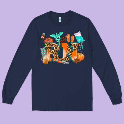 Rn Registered Nurse Long Sleeve Tee Designed By Adodesignshop