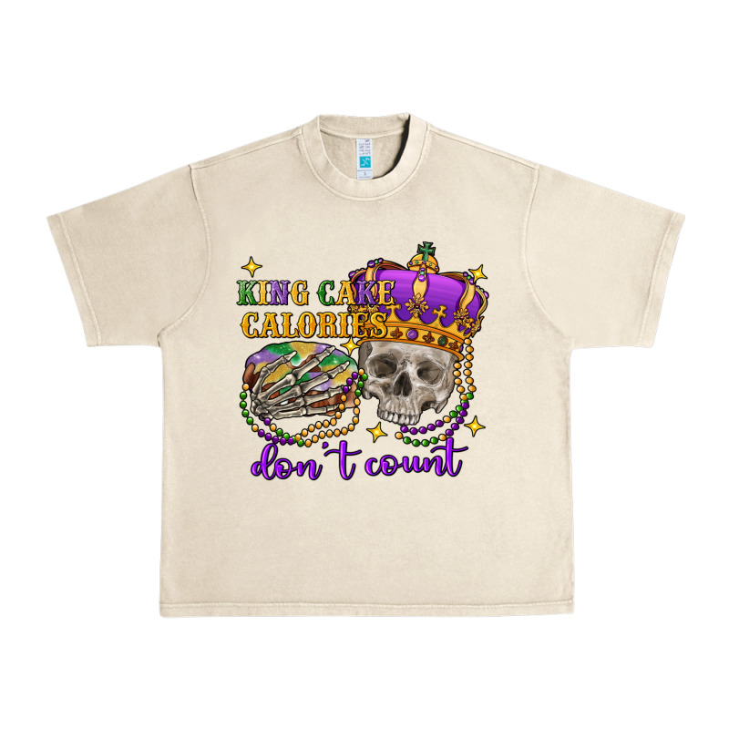 King Cake Calories Don't Count Skull Urban Heavy Tee by FaDigitalArtStudio | Teevron