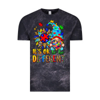 Cloud Black it's ok to be different autism gnome Vintage Tee - Zillion Design Studio
