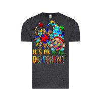Vintage Black it's ok to be different autism gnome Vintage Tee - Zillion Design Studio