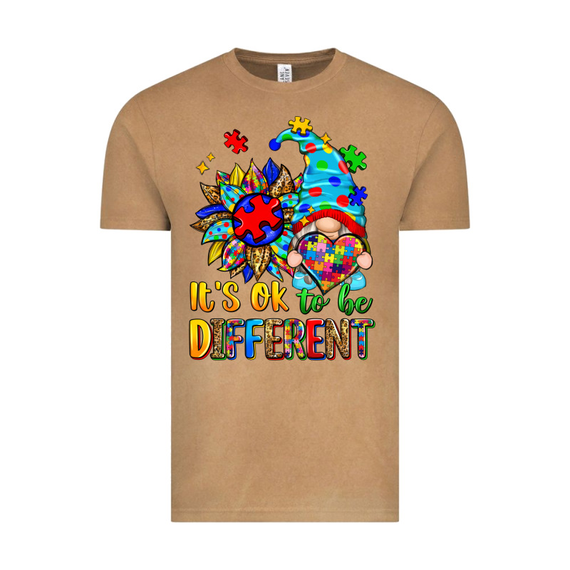 It's Ok To Be Different Autism Gnome Vintage Tee by Zillion Design Studio | Teevron