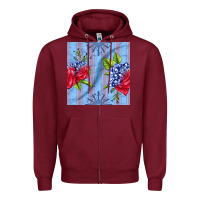 Burgundy patriotic rose Zipper Hoodie - BundleAndBundleShop