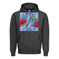 Charcoal Heather patriotic rose Zipper Hoodie - BundleAndBundleShop